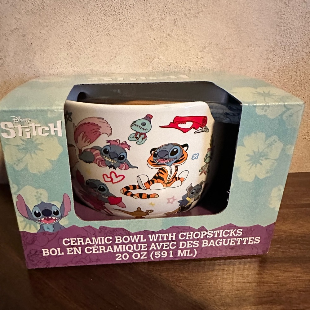 ✨💫Disney Stitch Ceramic Bowl w/Chopsticks✨💫